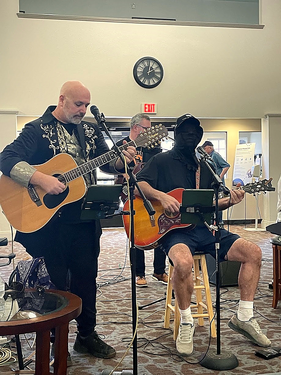 Brian, Rob, and Mike locked into the rhythm groove